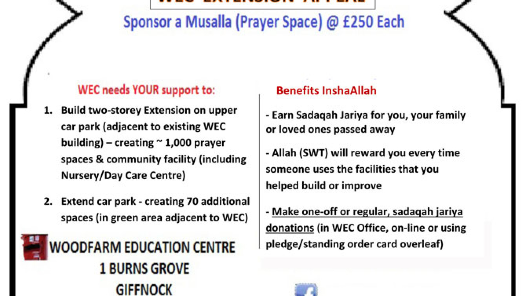 WEC Musallah Pledge Card 2020 Extension Appeal