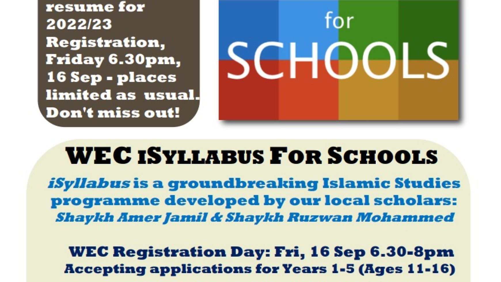 WEC iSyllabus for Schools